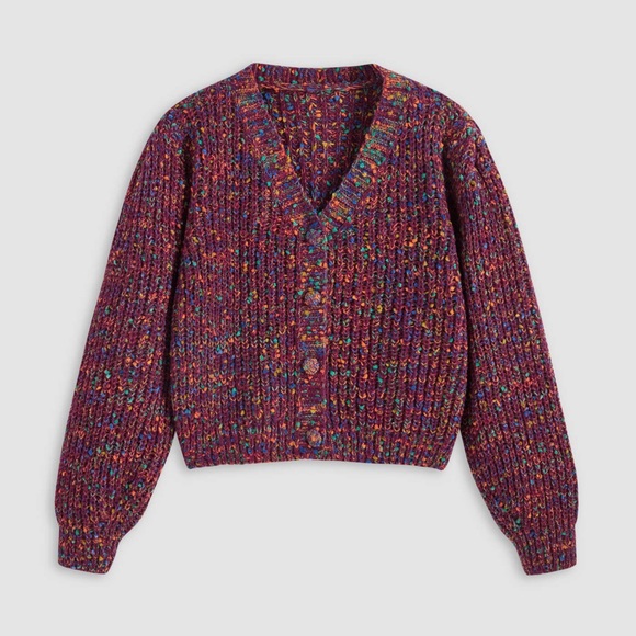Cider Colorful V-neck Knit Cardigan Size 10 NWT - Picture 1 of 4